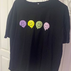 black smilie face tee shirt